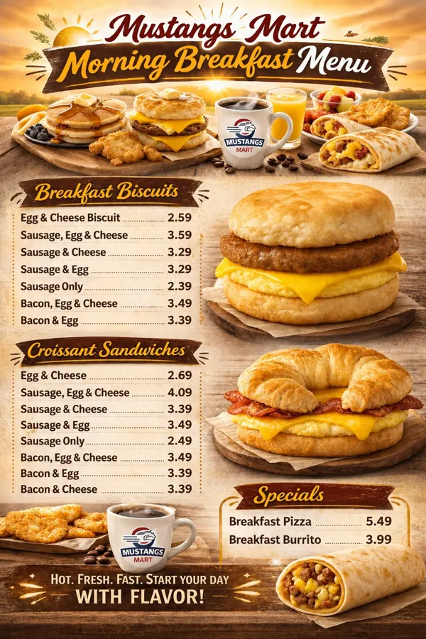 Breakfast menu